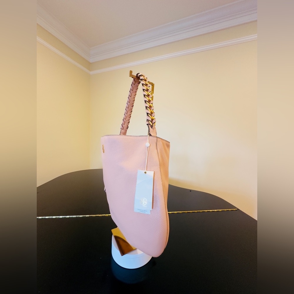 NWT Luxury Authentic Minimalist RARE Tory Burch Brooke Pebbled Leather Hobo Bag - Picture 8 of 17